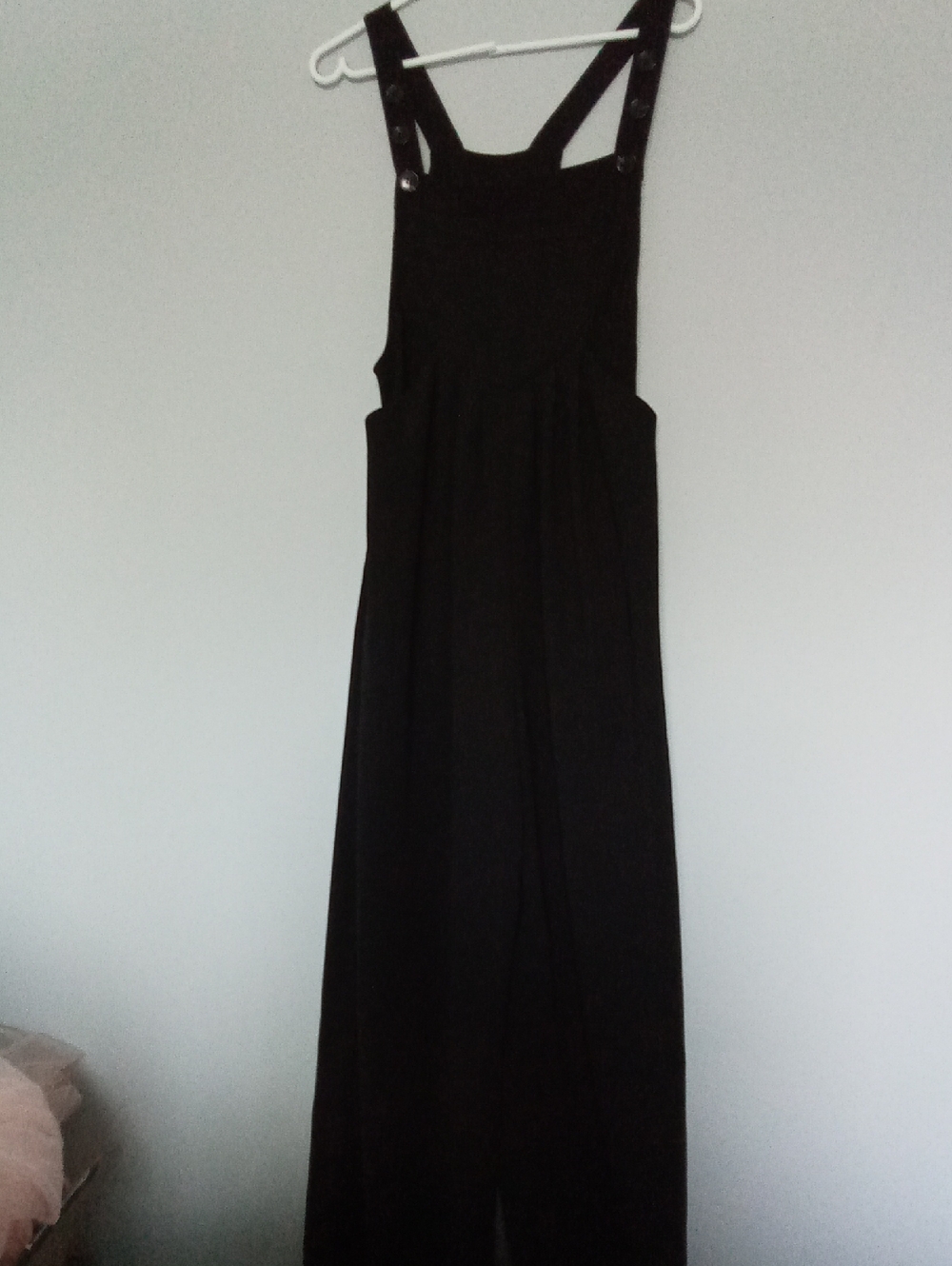 HALARA Black Pinafore Jumpsuit with Adjustable Straps